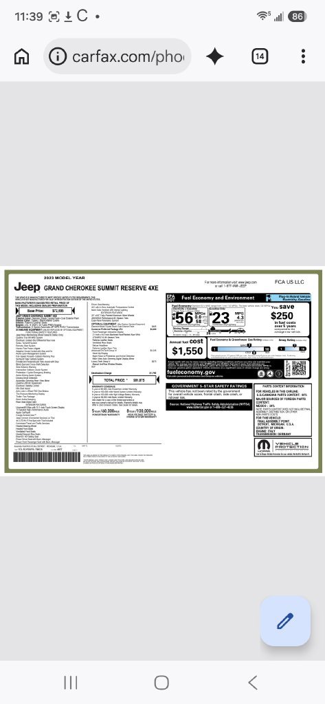 Used 2023 Jeep Grand Cherokee Summit AWD/4WD image 54