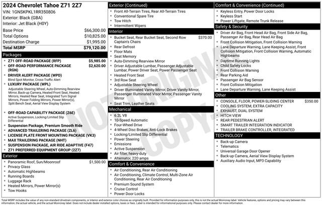 Certified 2024 Chevrolet Tahoe Z71 w/ Z71 Off-Road Package AWD/4WD image 6