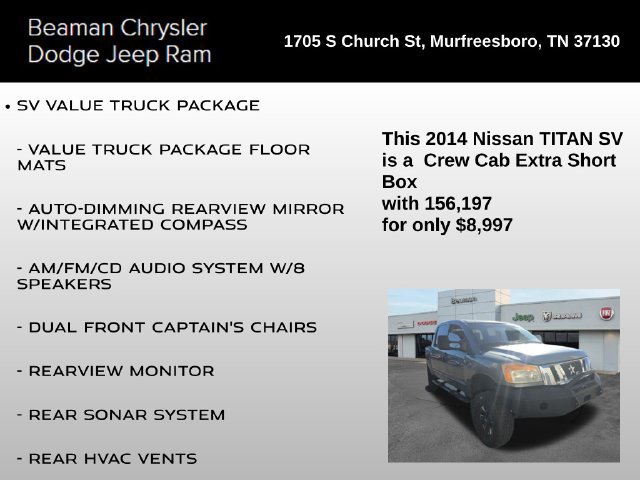 Used 2014 Nissan Titan SV w/ SV Premium Utility Package AWD/4WD image 8