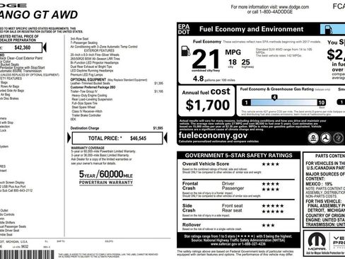 Used 2022 Dodge Durango GT w/ Trailer Tow Group IV AWD/4WD image 38