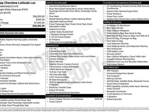 Used 2022 Jeep Cherokee Latitude Lux AWD/4WD image 39