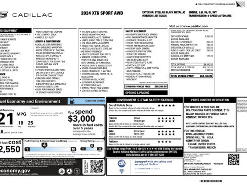 Used 2024 Cadillac XT6 Sport w/ LPO, Onyx Lite Package image 2