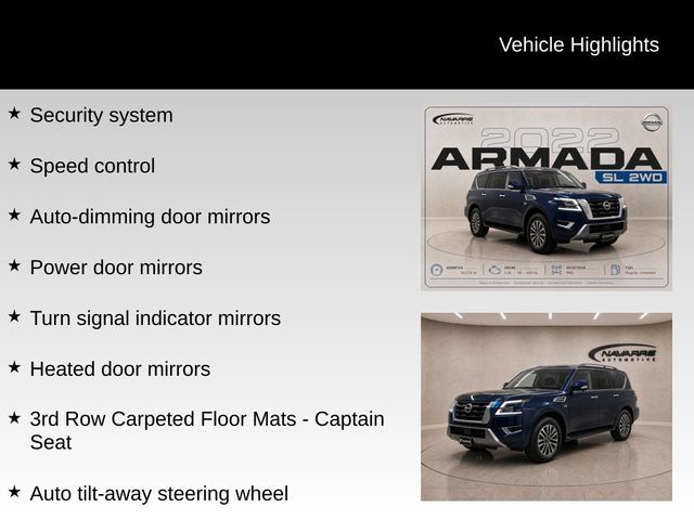 Used 2022 Nissan Armada SL w/ Captain's Chairs Package RWD image 15