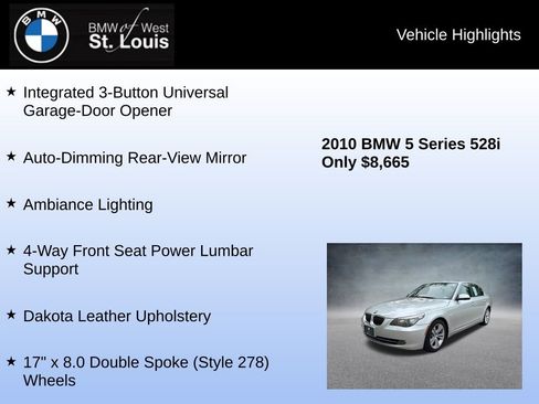 Used 2010 BMW 528i Sedan image 16