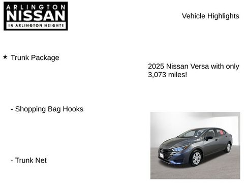 Certified 2025 Nissan Versa S w/ Trunk Package image 7