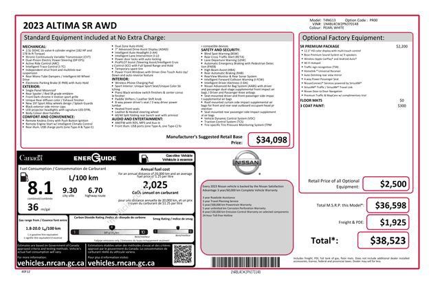 Used 2023 Nissan Altima 2.5 SR AWD/4WD image 6