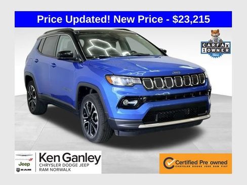 Certified 2022 Jeep Compass Limited w/ Sun and Sound Group AWD/4WD image 1