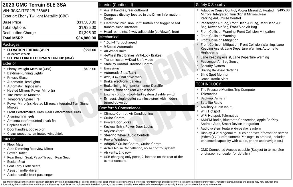 Certified 2023 GMC Terrain SLE w/ Elevation Edition AWD/4WD image 37