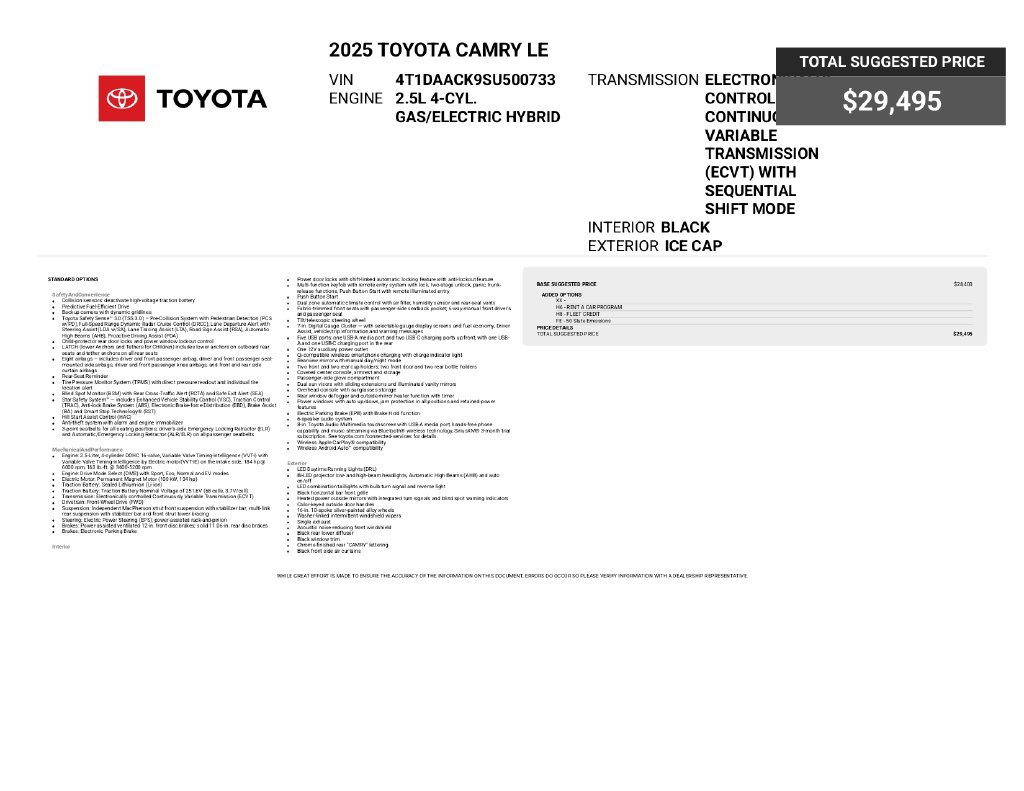 Used 2025 Toyota Camry LE FWD image 8