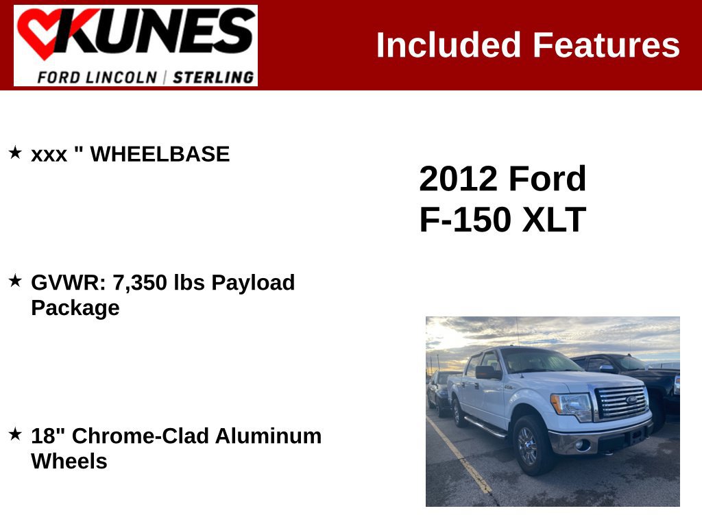 Used 2012 Ford F150 XLT w/ XLT Chrome Pkg AWD/4WD image 2
