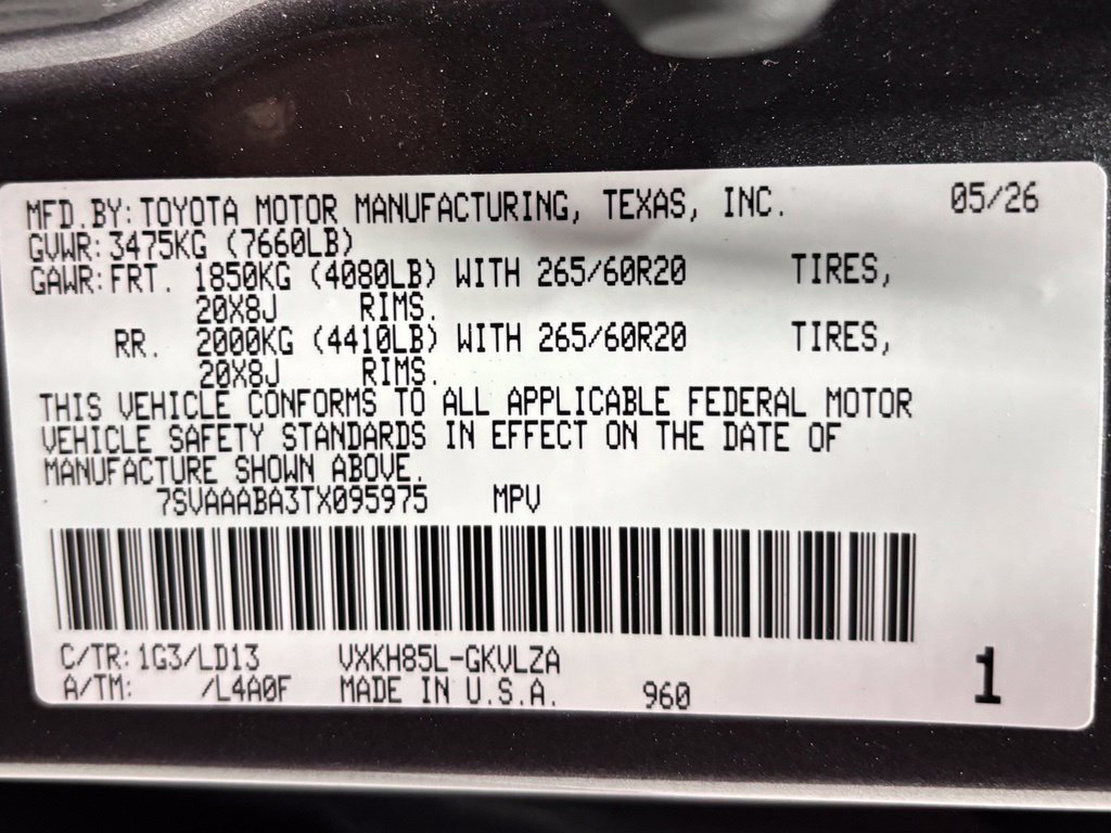 Used 2026 Toyota Sequoia Limited w/ Nightshade Package AWD/4WD image 11