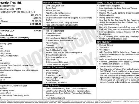 Used 2024 Chevrolet Trax RS w/ Sunroof Package FWD image 23