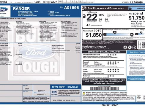 Used 2020 Ford Ranger XLT w/ Equipment Group 302A Luxury image 26