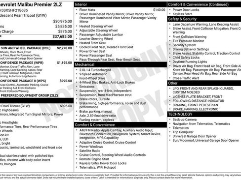 Used 2017 Chevrolet Malibu Premier w/ Premier Sun and Wheel Package FWD image 3
