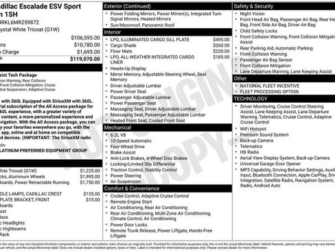 Used 2021 Cadillac Escalade ESV Sport Platinum AWD/4WD image 64