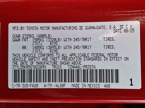 Certified 2025 Toyota Tacoma SR image 28