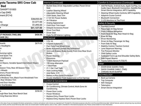 Used 2023 Toyota Tacoma SR5 w/ Black Out Package (TMS) AWD/4WD image 13