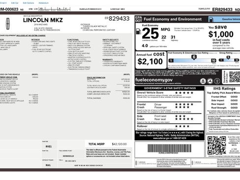 Used 2014 Lincoln MKZ AWD w/ Equipment Group 102A Reserve image 2