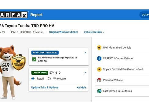 Used 2026 Toyota Tundra TRD Pro AWD/4WD image 3