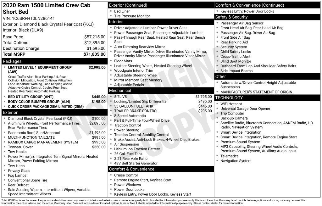 Used 2020 RAM 1500 Limited AWD/4WD image 42
