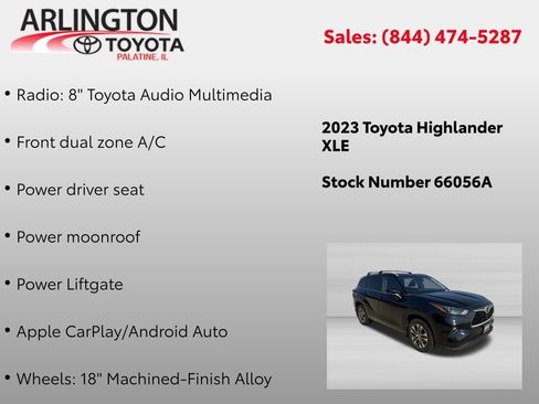 Used 2023 Toyota Highlander XLE AWD/4WD image 2