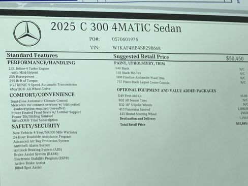 New 2025 Mercedes-Benz C 300 4MATIC Sedan image 28
