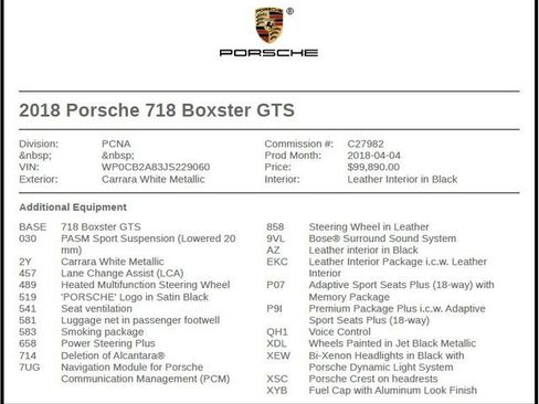 Used 2018 Porsche 718 Boxster GTS image 7
