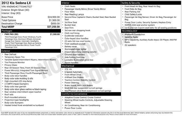 Used 2012 Kia Sedona LX w/ PWR Pkg FWD image 6