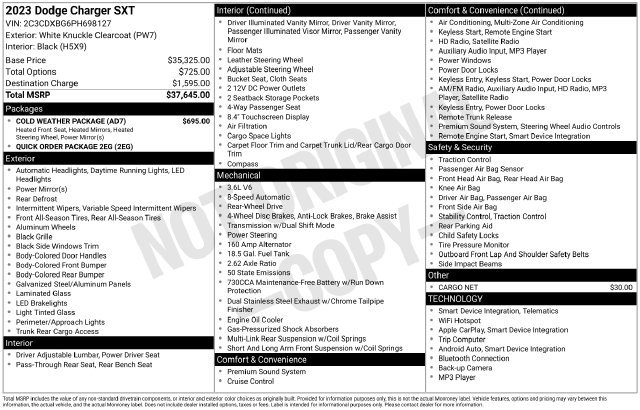 Used 2023 Dodge Charger SXT w/ Cold Weather Package RWD image 16