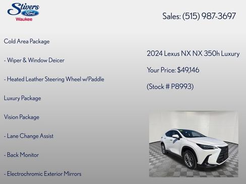 Used 2024 Lexus NX 350h AWD w/ Vision Package image 8