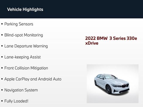Used 2022 BMW 330e xDrive w/ Driving Assistance Package AWD/4WD image 67