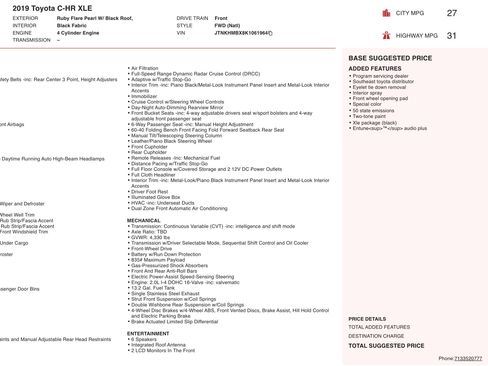 Used 2019 Toyota C-HR XLE image 4