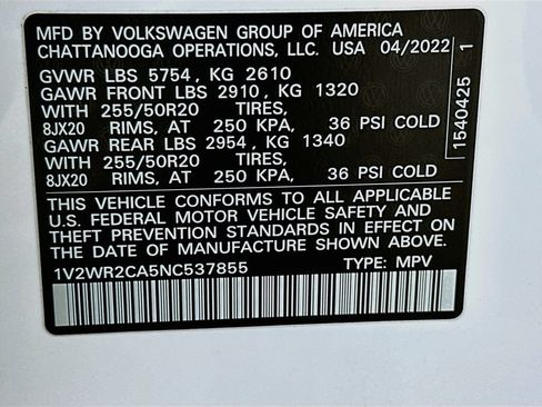Used 2022 Volkswagen Atlas SE FWD image 39