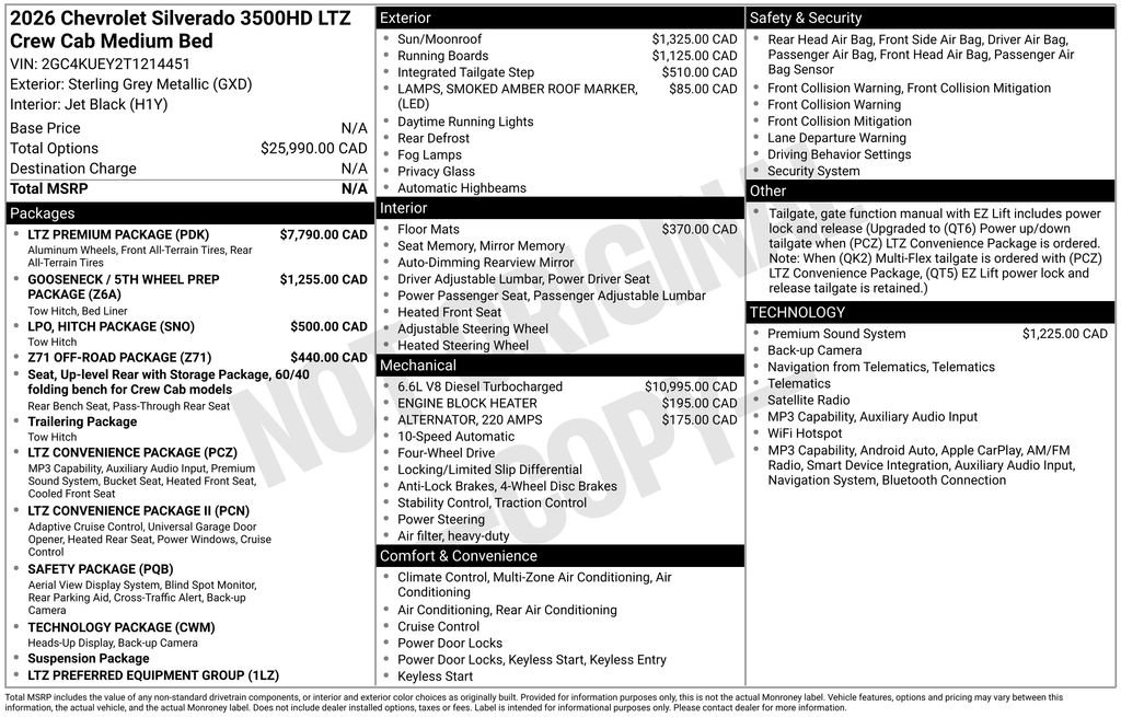 New 2026 Chevrolet Silverado 3500 LTZ w/ LTZ Premium Package AWD/4WD image 27