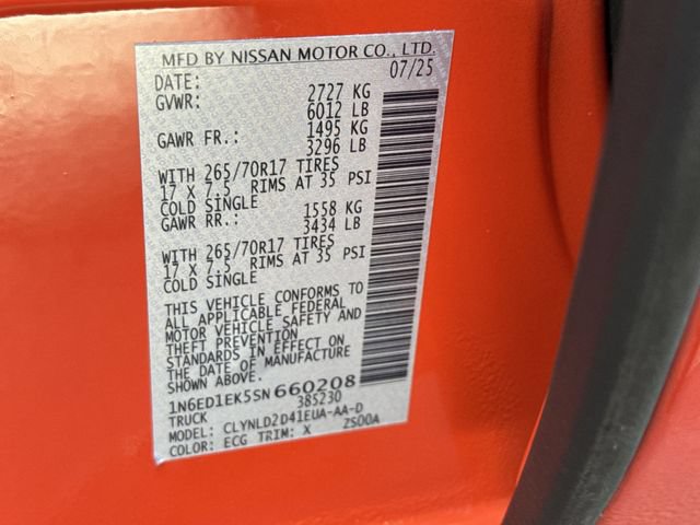 Used 2025 Nissan Frontier PRO-4X w/ Interior Protection Package AWD/4WD image 27