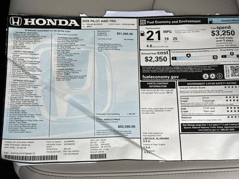 New 2026 Honda Pilot Touring image 37