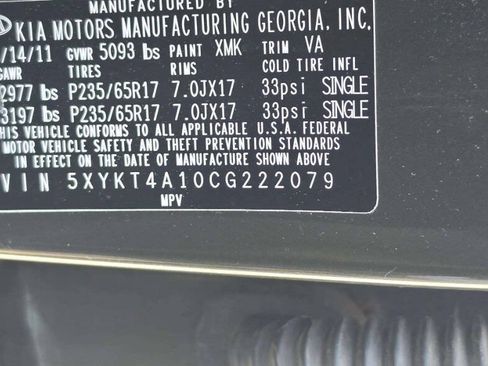 Used 2012 Kia Sorento FWD w/ Third Row Pkg image 10