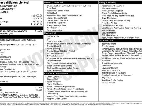 Used 2023 Hyundai Elantra Limited w/ Preferred Accessory Package FWD image 11