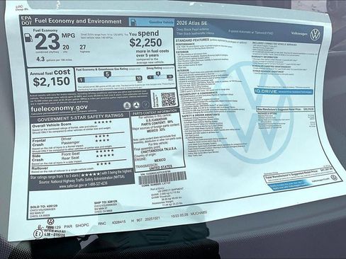 New 2026 Volkswagen Atlas SE image 32