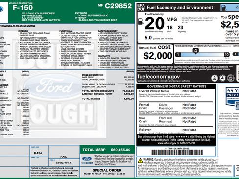 Used 2021 Ford F150 Lariat w/ Equipment Group 502A High AWD/4WD image 35