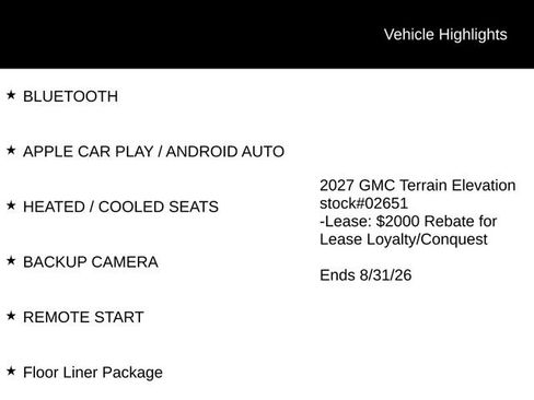 New 2027 GMC Terrain Denali w/ LPO, Floor Liner Package AWD/4WD image 2