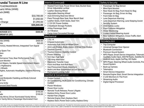 Used 2022 Hyundai Tucson N Line w/ Cargo Package AWD/4WD image 32