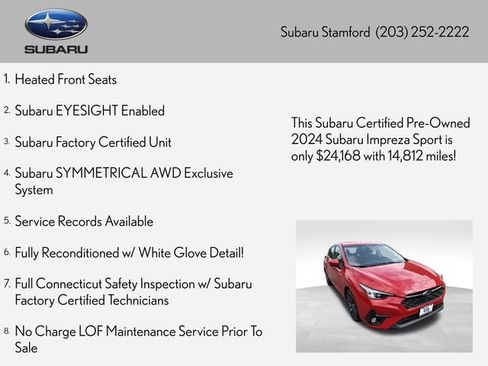 Used 2024 Subaru Impreza 2.0i Sport AWD/4WD image 2