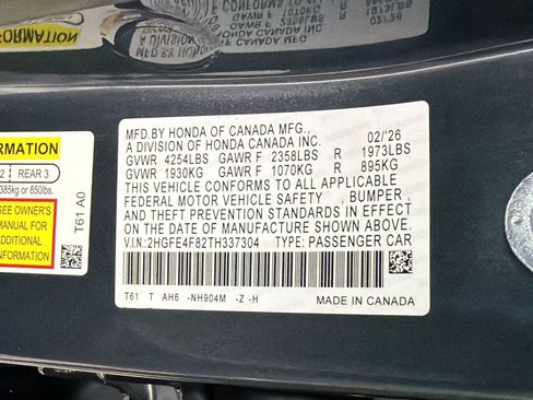 New 2026 Honda Civic FWD Hybrid Sedan image 17