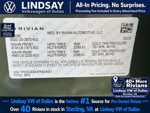 Used 2023 Rivian R1S Adventure AWD/4WD image 31