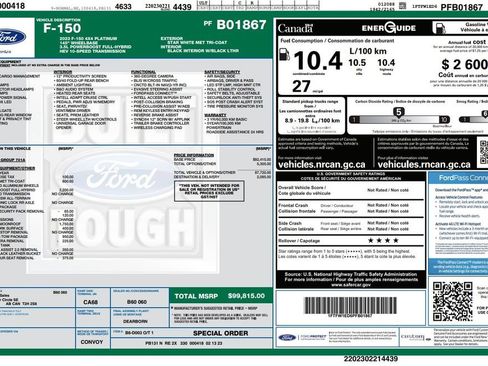 Used 2023 Ford F150 Platinum w/ Max Trailer Tow Package AWD/4WD image 4