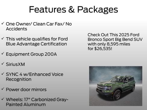 Certified 2025 Ford Bronco Sport Big Bend AWD/4WD image 4