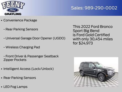 Certified 2022 Ford Bronco Sport Big Bend w/ Convenience Package image 13