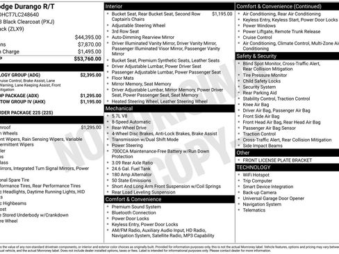 Used 2020 Dodge Durango R/T w/ Technology Group image 1