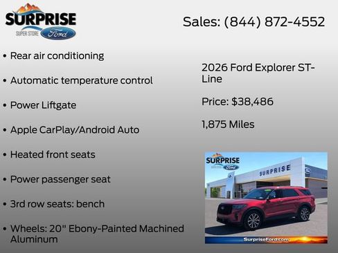 Certified 2026 Ford Explorer ST-Line RWD image 13